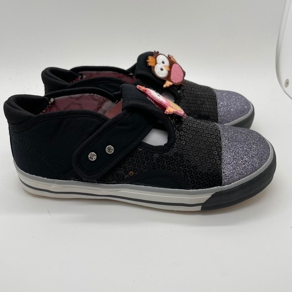 NIB dabuyu  Little Kid Girl Shoes Bedazzled Patch Hook and Loop Closure Owl. 13 - Picture 3 of 10